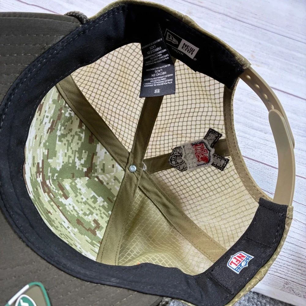 New Era New York Jets Salute to Service Youth Hat Olive Brown NFL 60760036 New